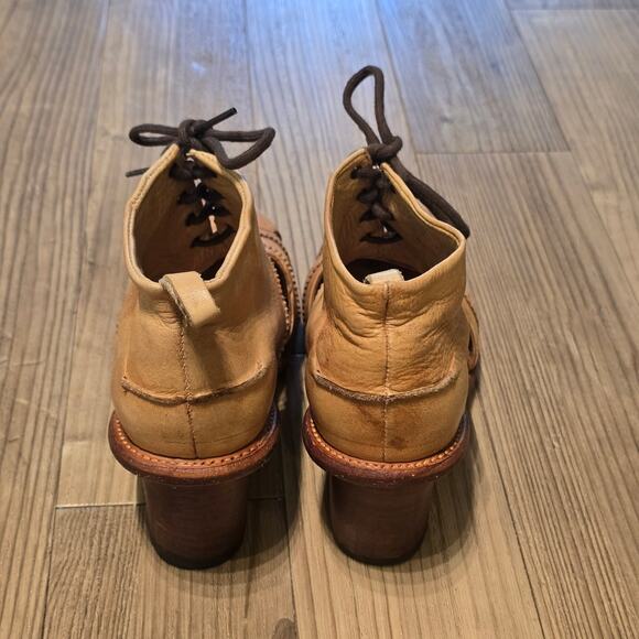 Anthropologie Holding Horses Distressed Leather Ankle Boots Sz 6.5M - Picture 2 of 7